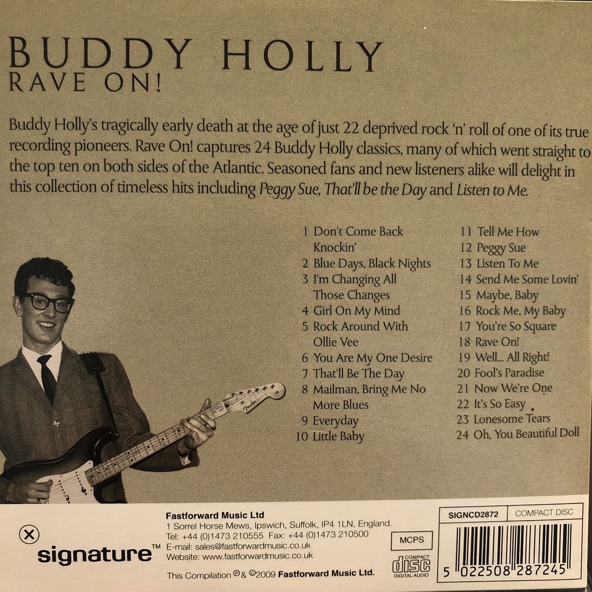 Buddy Holly Rave On CD Album Compilation UK