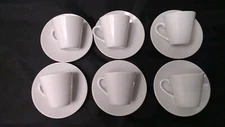 18 Pc Espresso White Porcelain Demitasse Coffee Cup Saucer Spoons 2.5 oz Lot9999