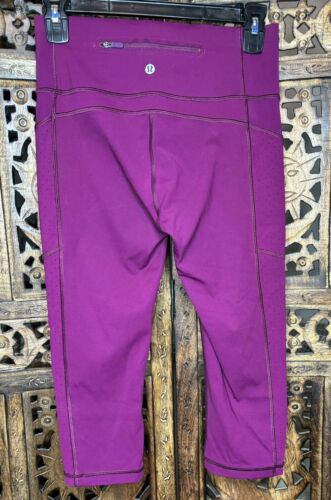 Lululemon Mind Over Miles Crop 17” Marvel Purple Leggings Pockets Womens Size 6 - Imagen 1 de 21