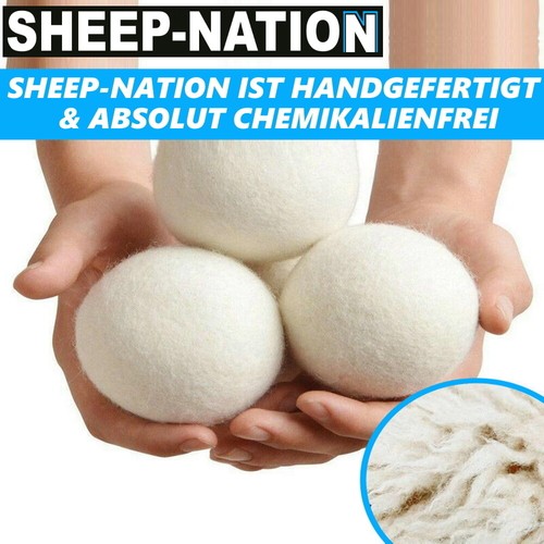 SHEEP-NATION Trocknerbälle 6er Pack Weichspüler Alternative Premium Schafwolle - 第 5/6 張圖片