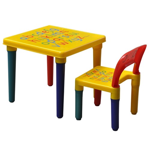 Kids Table and Chair Set ABC Alphabet Children Plastic Toddlers Childs School UK - Picture 6 of 15