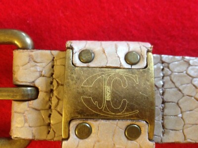 Roberto Cavalli Just Cavalli Python Embossed Tan Leather  display picture 3