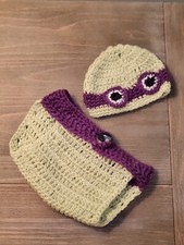 Newborn Baby Photography Props Ninja Turtle Hand Knitted Set Halloween