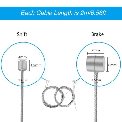 4pcs bike brake & shifter cable set complete inner replacement kit for mountain - Picture 3 of 6
