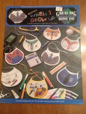 Great Big Graphs ''When I Grow Up'' Cross Stitch Pattern Chart - Bibs Free Ship!