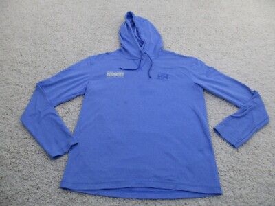 Helly Hansen Sweater Mens Medium Blue Hoodie Lightweight Polyester Blend Outdoor