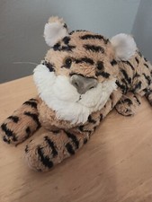 Vintage DAKIN Realistic Leopard Tiger Plush Long Tail Yellow Eyes Toy 14" B47 