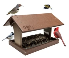 BIRD HOPPER 4 Season Post Mount Covered Feeder with Screen Floor HANDMADE in USA