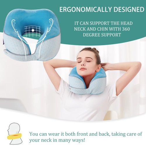 Neck Pillow for Traveling Comfortable Travel Neck Pillow for Airplane 100% Me... - Picture 6 of 7