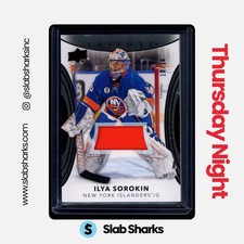 2022 UPPER DECK TRILOGY #51 ILYA SOROKIN BLACK FOIL MEMORABILIA JERSEY /10