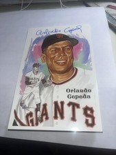 Orlando Cepeda HOFer  San Francisco Giants  Signed Perez Steele Postcard