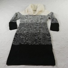 Sandra Darren Knit Ombre Sweater Dress M Ribbed Cowl Neckline Winter Warm