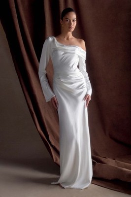 Meshki Iris Long Sleeve Satin Maxi Dress - Size 14