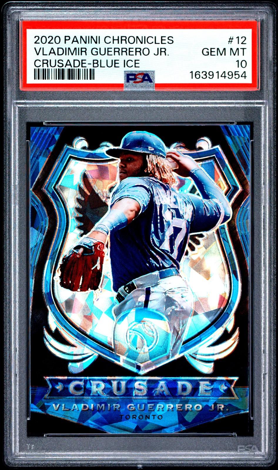 2020 PANINI CHRONICLES CRUSADE BLUE ICE #12 VLADIMIR GUERRERO JR. 64/99 PSA 10