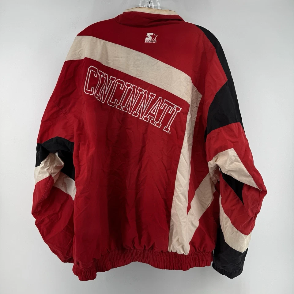 Cincinnati UC Bearcats 90-х стартер ветровка STAR куртка XL красный NCAA винтажный - Изображение 3 из 4