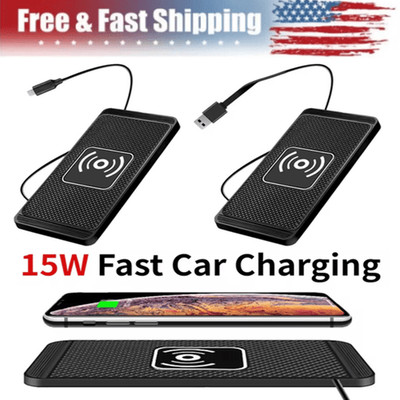 Wireless Car Phone Charger Fast Charging Pad Mat For iPhone Samsung Universal