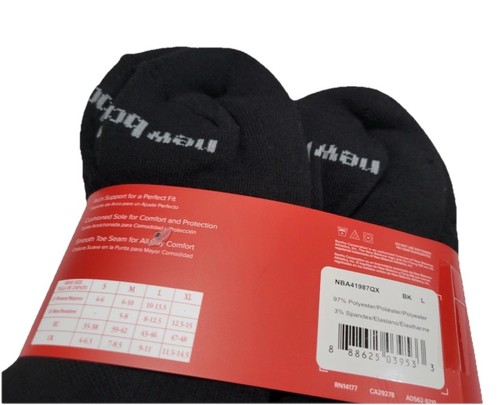 New Balance Para Hombre - 10 Pares Cojín Tobillo Negro Calcetines Soporte Arco Talla L 9-12 - Imagen 3 de 3