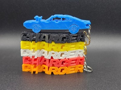 3D Printed Car Flip Art Keychain 1970 Dodge Charger