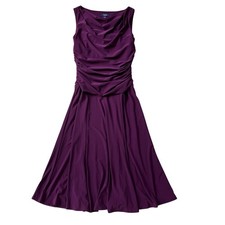 Chaps Jersey Fit and Flare Dress Size S Swing Skirt Retro Holiday