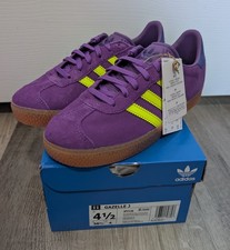 New Adidas Gazelle J Purple Yellow- Size 4.5 US Model JP7126 NIB