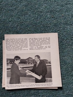 Kvc82 Ephemera 1972 Cricket Bild Basilikum D'olivera Stephen Green Lords