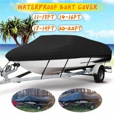 Boat Cover for 11-22 ft Boats - Heavy-Duty 210D PU-Coated Polyester, Waterproof