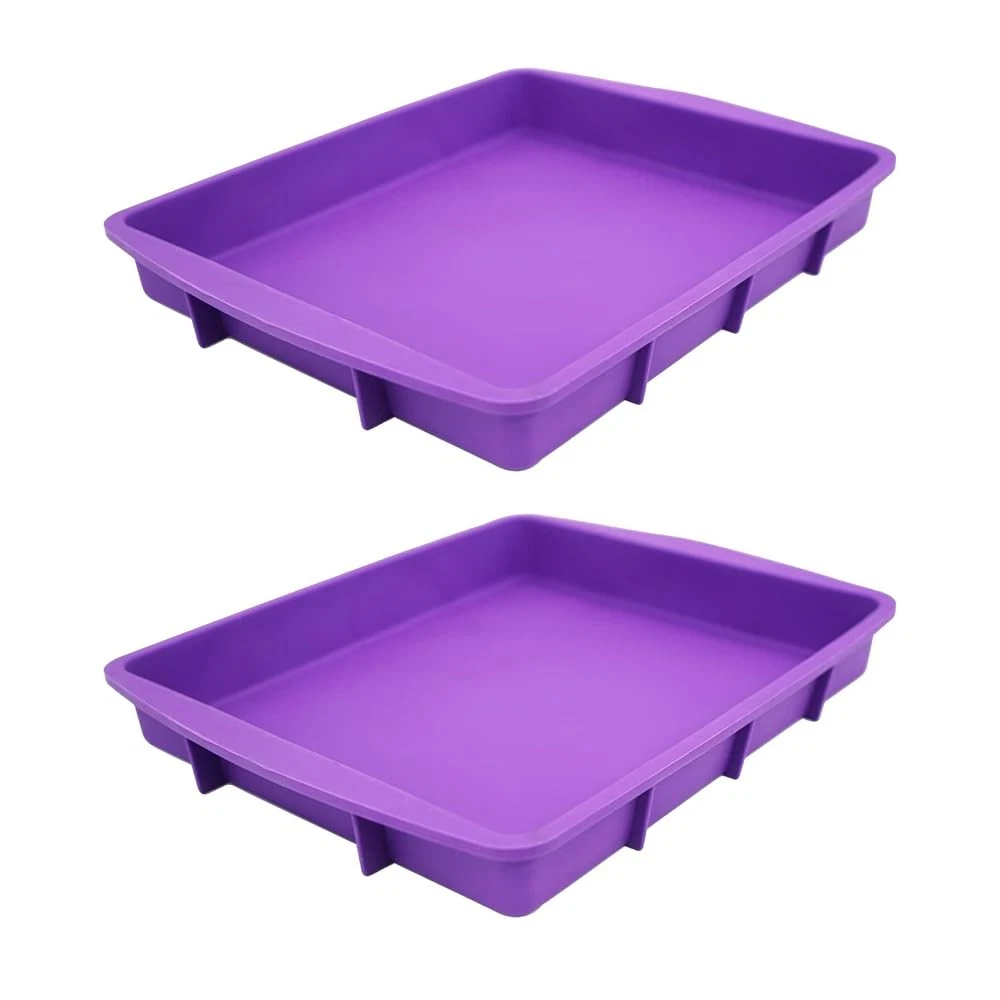 11 x 9.5 Inch Purple Silicone Baking Pan, Safe, Durable, Easy Cleanup, Microw...
