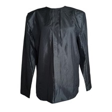 Vintage Christian Dior Chemises Moire Pleated Top Blouse Sz 8 Black Art To Wear