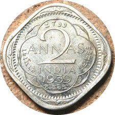 elf India British  2 Annas 1939 (c)     George VI  World War II