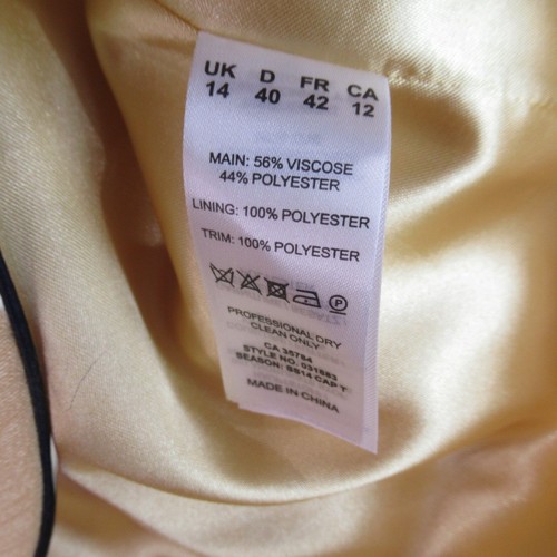 Jacques Vert Women's Yellow Jacket With Black Trim And Button UK 14- Preloved - Picture 22 of 24