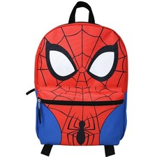 Spiderman Head Nylon Kids Backpack 16" School Bookbag for Girls and Boys ages 3
