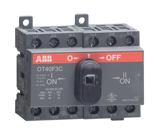 ABB OT40F3C 1SCA104913R1001 I-0-II changeover switch disconnector 3P 40 A 690V