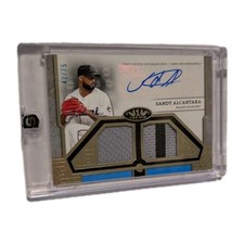 2024 Topps Tier One Sandy Alcantara Auto Dual Relic Patch /75 Miami Marlins SSP