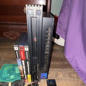 Sony PlayStation PS2 Fat SCPH-50001 Bundle Controller Adapter 4 Games Read DESC!