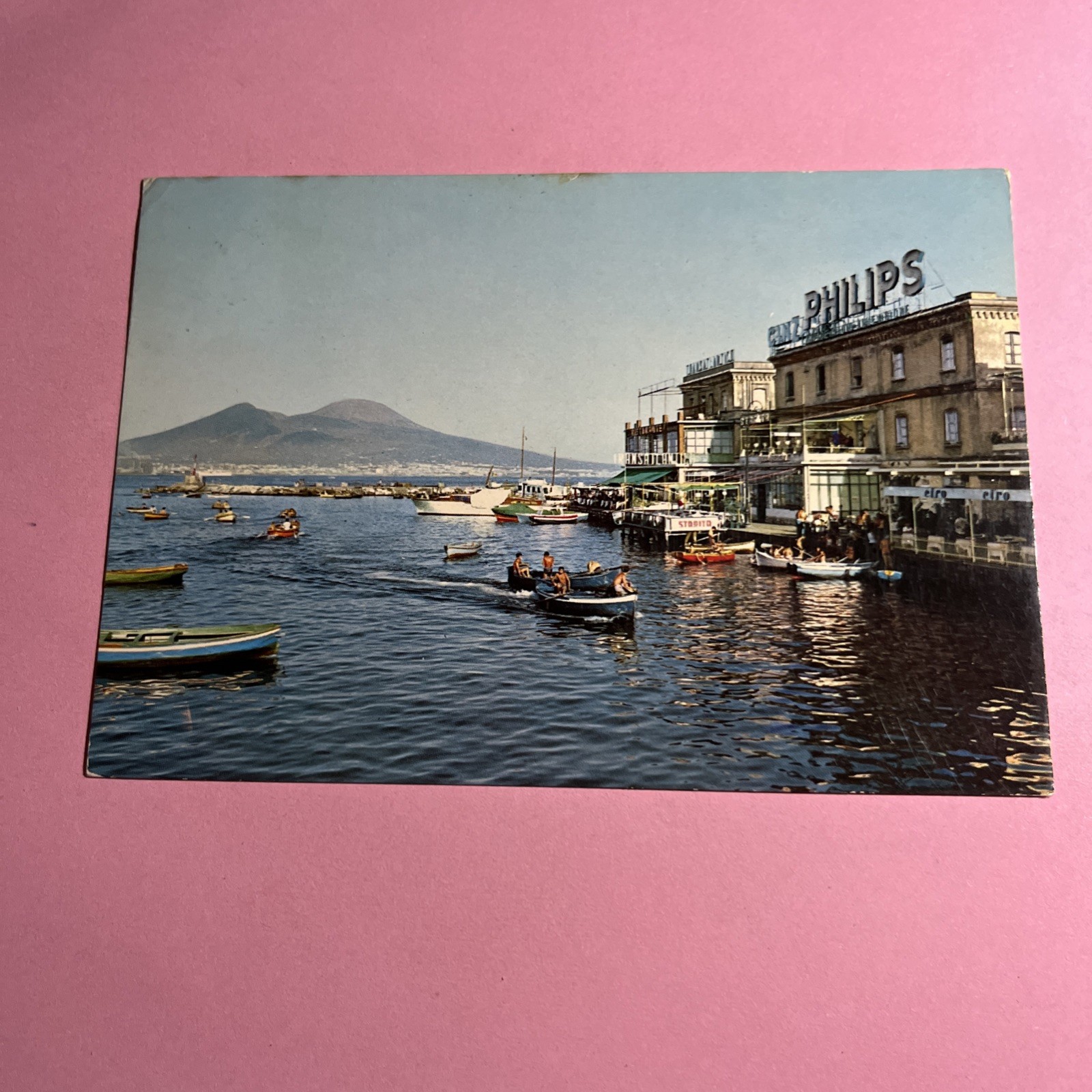 CARTOLINA A COLORI COLLEZIONE - NAPOLI VESUVIO DAL BORGO MARINARO - VIAGGIATA