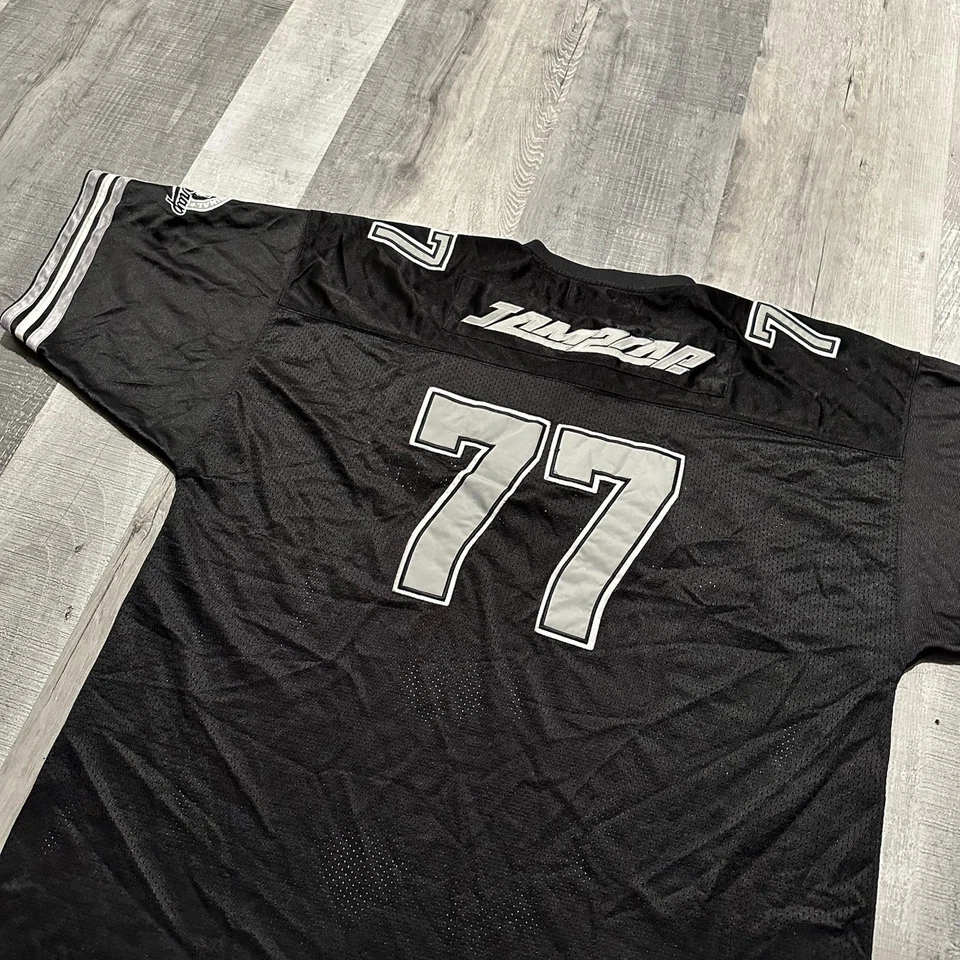 复古 Jam 2 Rap 77 罕见 Fubu County 嘻哈黑色运动球衣 尺寸 3XL Y2K — 第 3/4 张图片