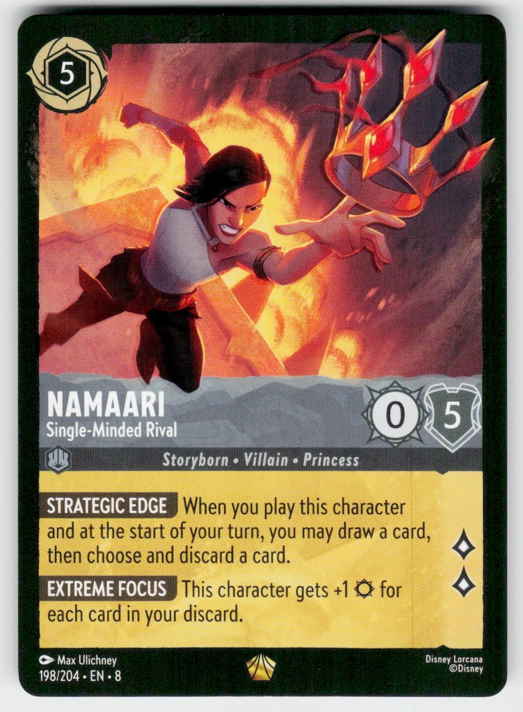 Namaari - Single-Minded Rival 198/204 Legendary Reign of Jafar Lorcana NM