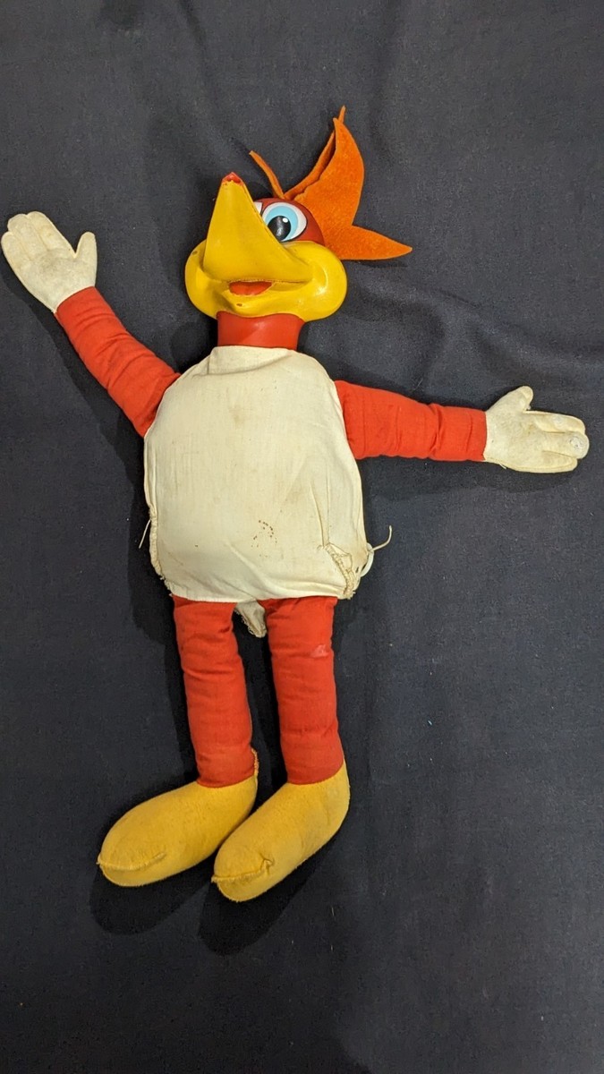 Vintage 1960s Mattel Woody Woodpecker Talking Hand Puppet & Plush