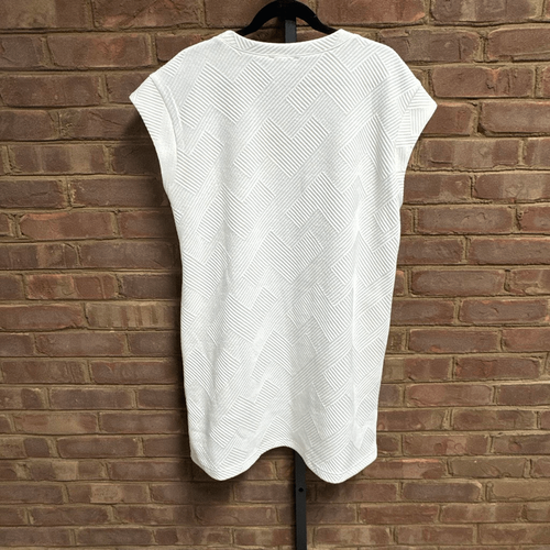 Entro Damen Kleid weiß Kurzarm Struktur Größe L NEU - Bild 6 von 11