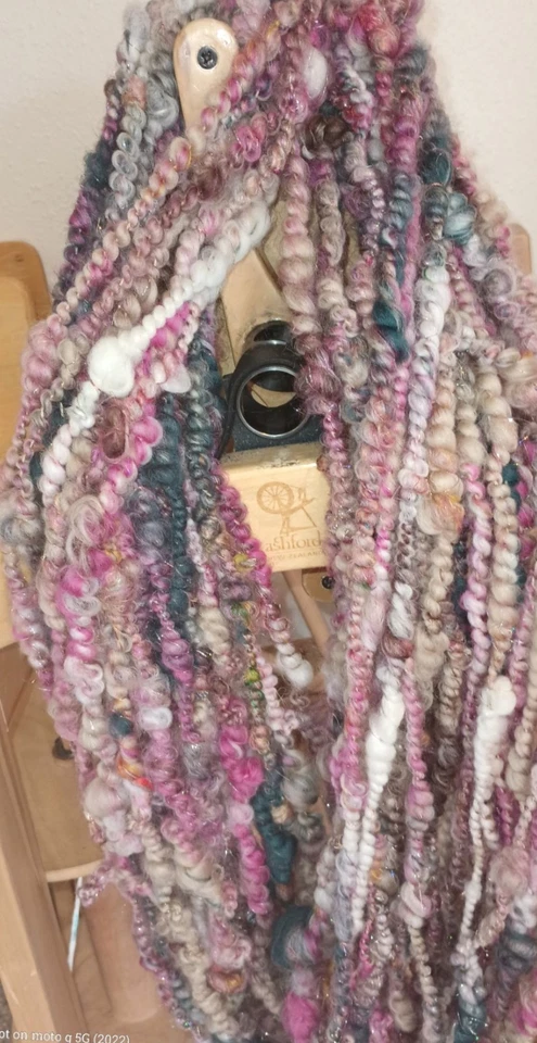 Handspun Art Yarn Super Coil Art Yarn: Wool, Alpaca, Silk 50 yds - Image 2 of 4