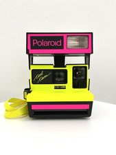 RARE TESTED Vintage Polaroid Cool Cam Neon Yellow Pink Instant 600 Film Camera