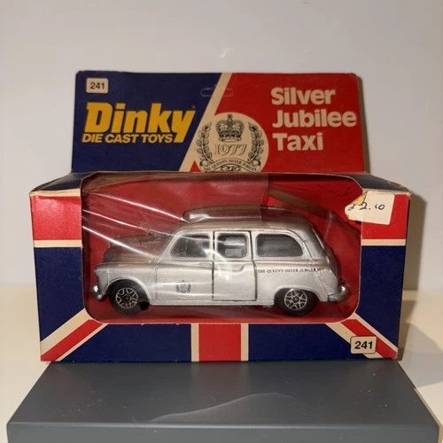 Vintage Dinky Toys 1970s Silver Jubilee Austin Taxi No.241 VGC