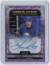 2021-22 O-Pee-Chee Platinum Rookie Autos Violet Pixels #R-MS Mattias Samuelsson