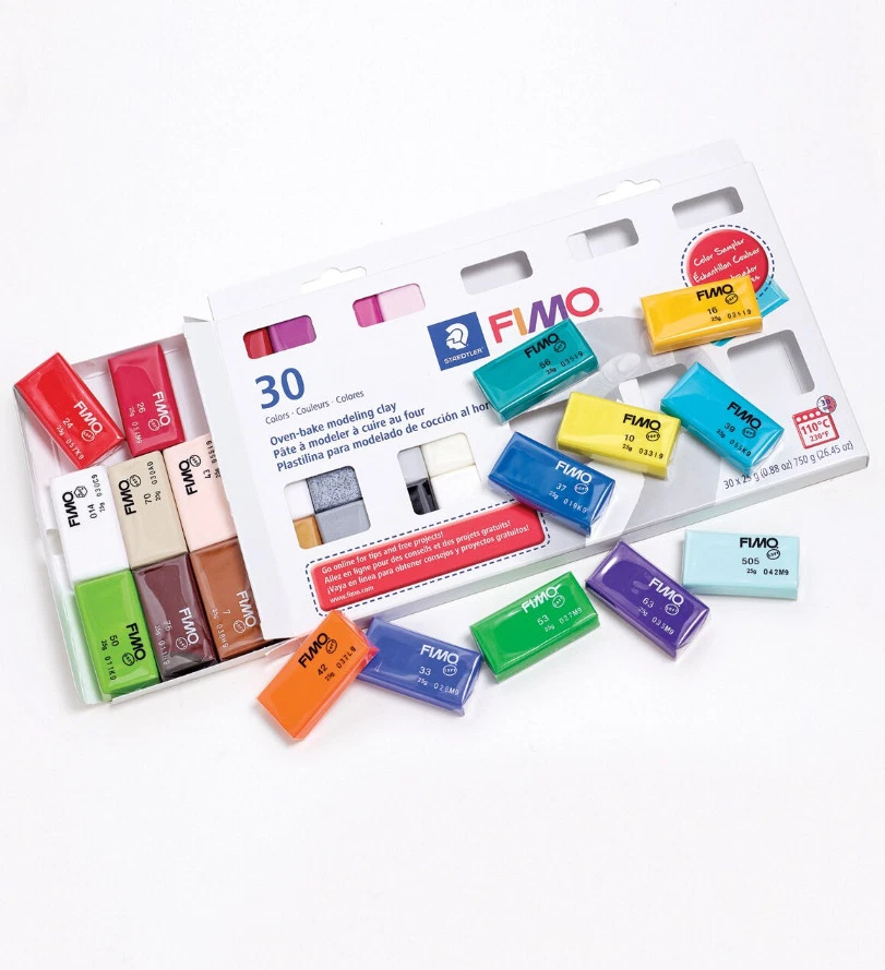 Professional Grade Fimo Modeling Clay Set - 30pc Multicolor 26 oz Oven Bake Kit - Image 3 of 4