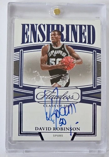David Robinson 2022-2023 Flawless Enshrined Auto #8/8 Spurs Hall of Fame #ES-DRB