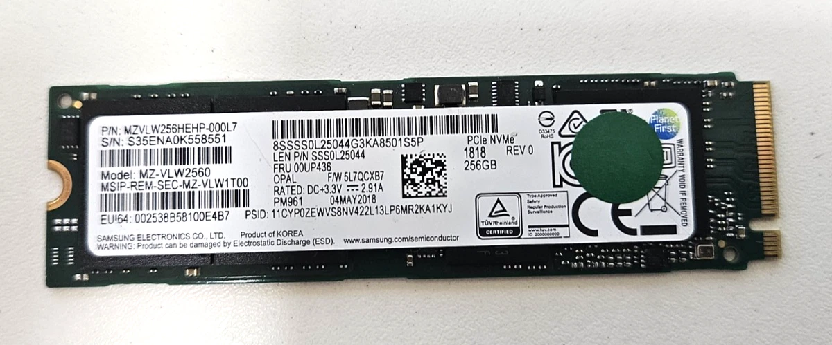 Samsung M.2 Interface Solid State Drives 256 GB Storage Capacity