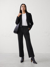 Banana Republic L Large Straight High-Rise Ponte Pant NAVY 873868