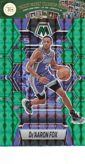 2022-23 Panini Mosaic #181 De'Aaron Fox Green Ice