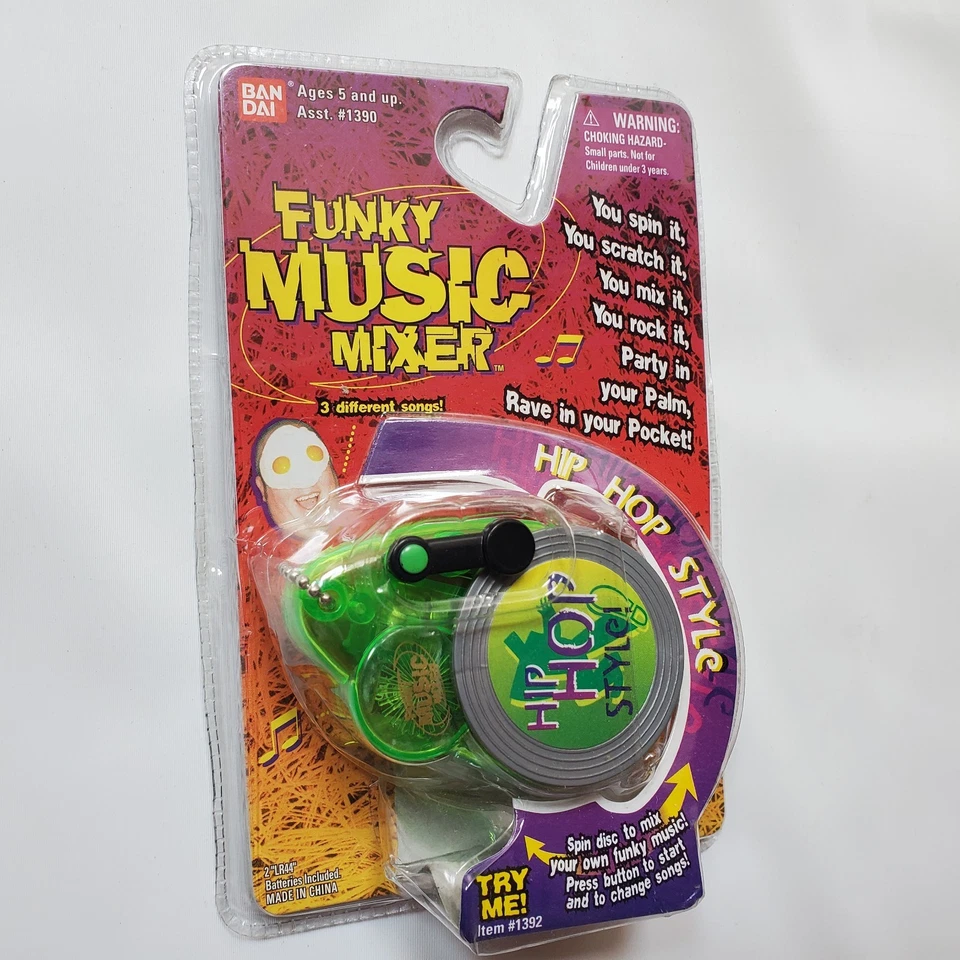 Nuevo Mezclador de Música Funky Bandai 1999 Juguete DJ Hip Hop 3" Luz de Sonido 1999 Corte Arañazo Foto 2 de 4