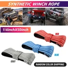 1/4"x50' 10000LBS Synthetic Winch Rope Line Recovery Cable 4WD ATV UTV SUV Bikes